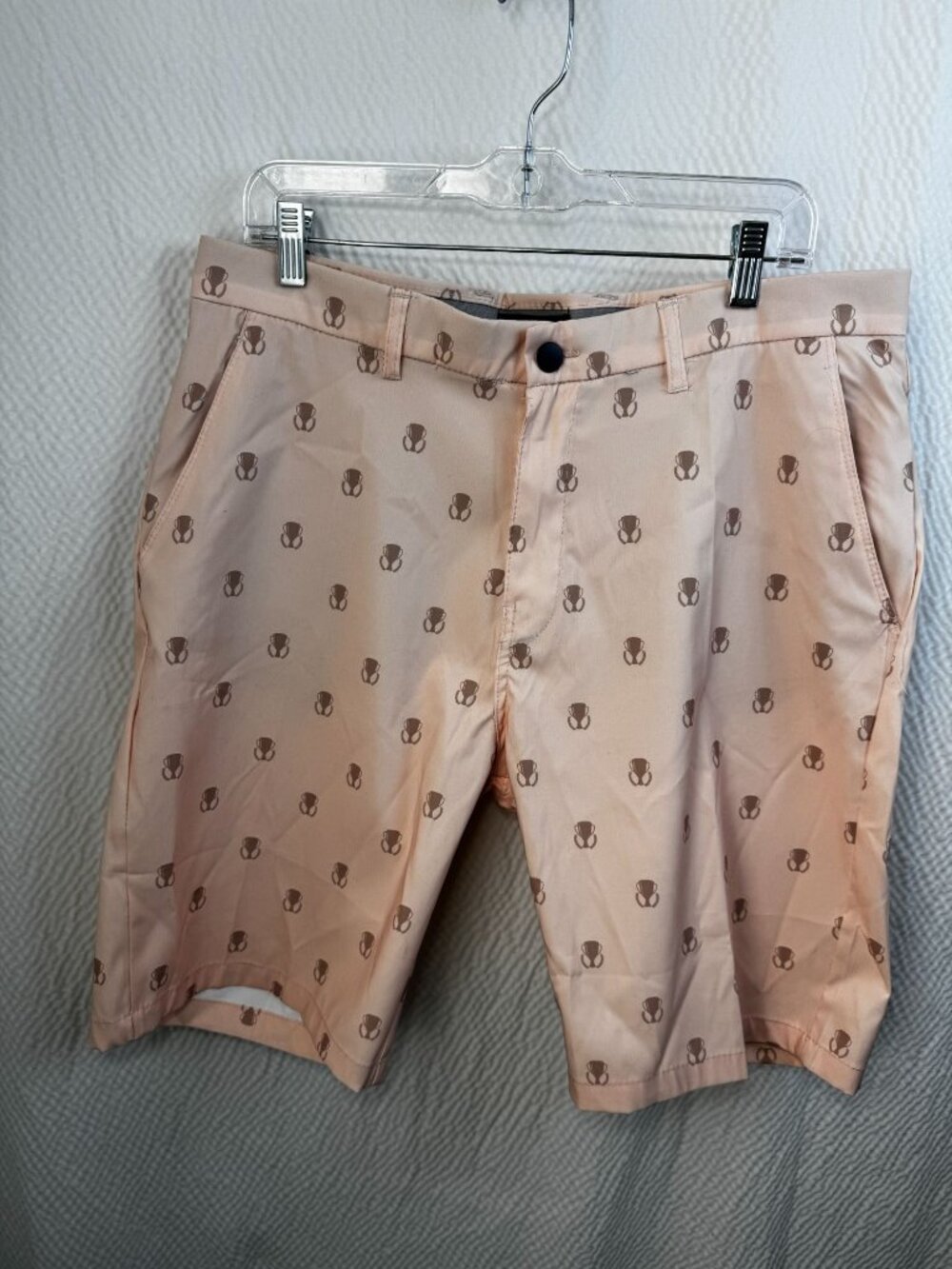 Golf Surf & Swim Co. All Day Shorts Trophy Polyester Spandex Peach Men's 34